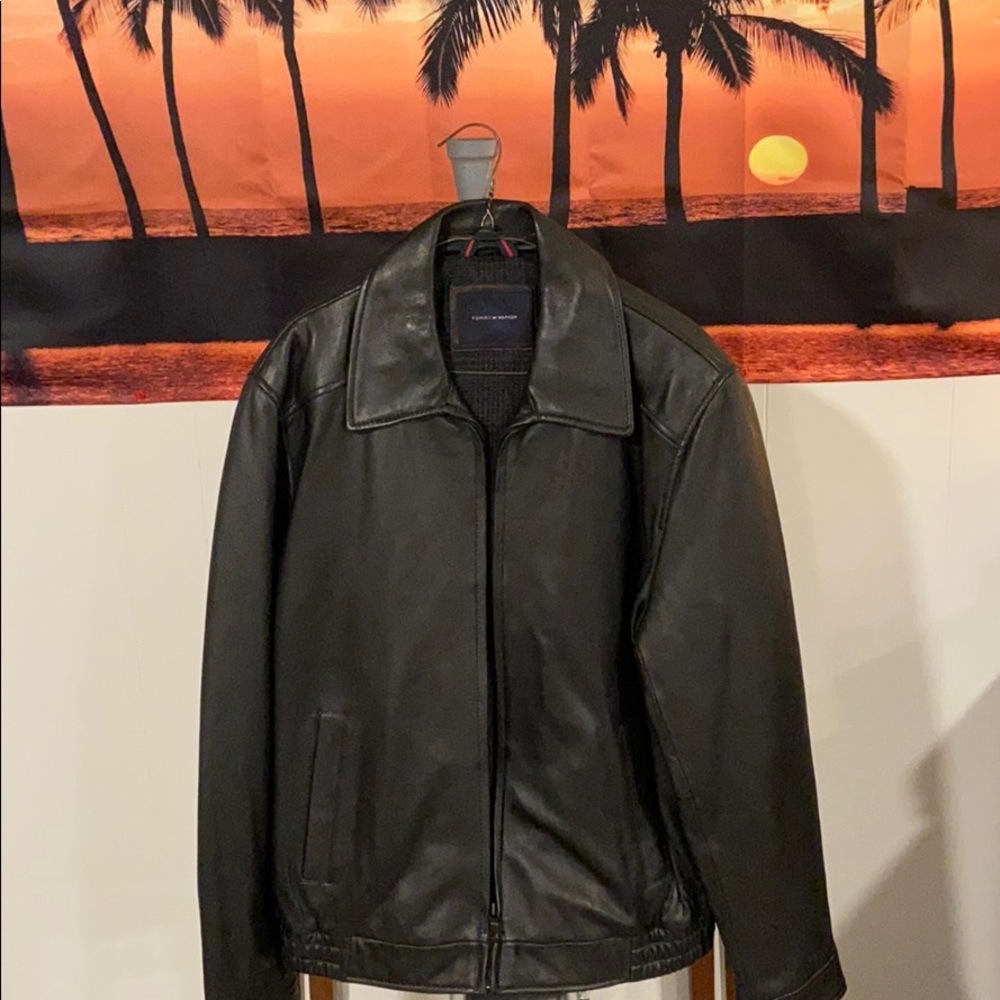 Black Tommy leather jacket